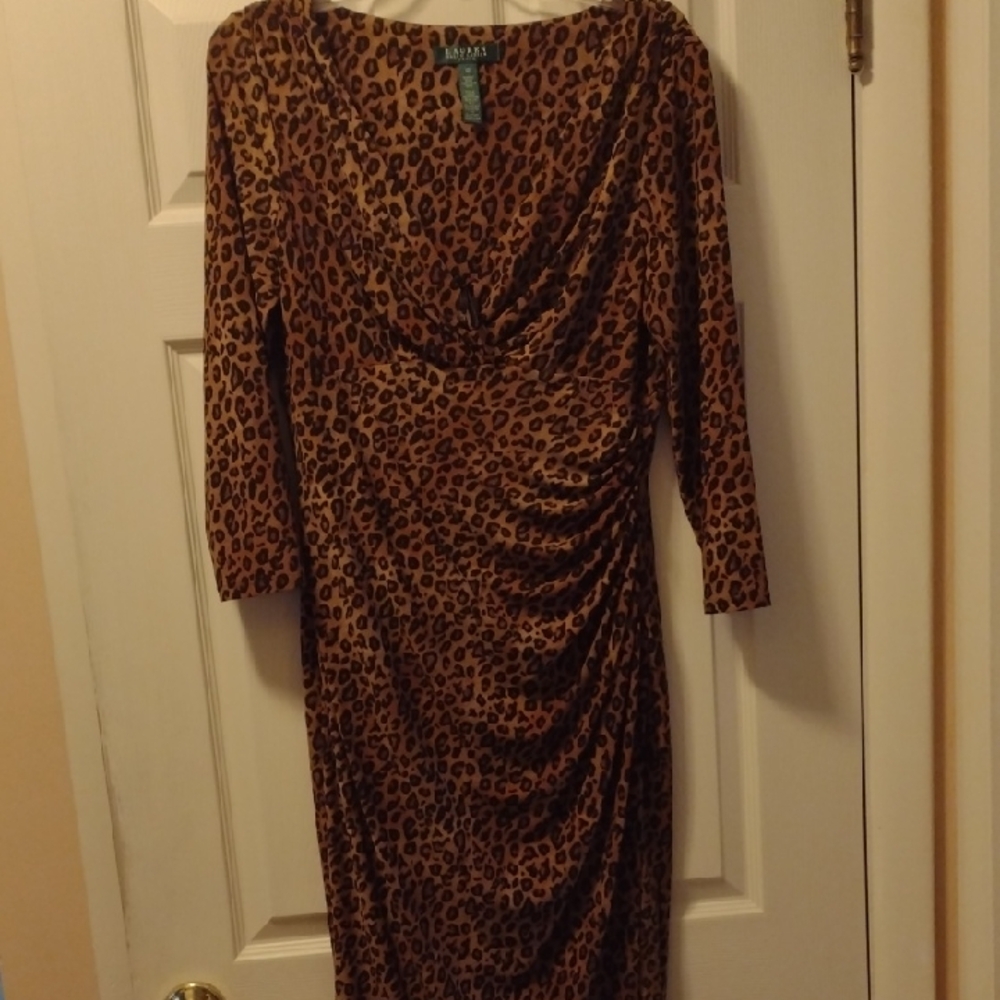 Lauren Ralph Lauren Animal Print Long Sleeve Dress